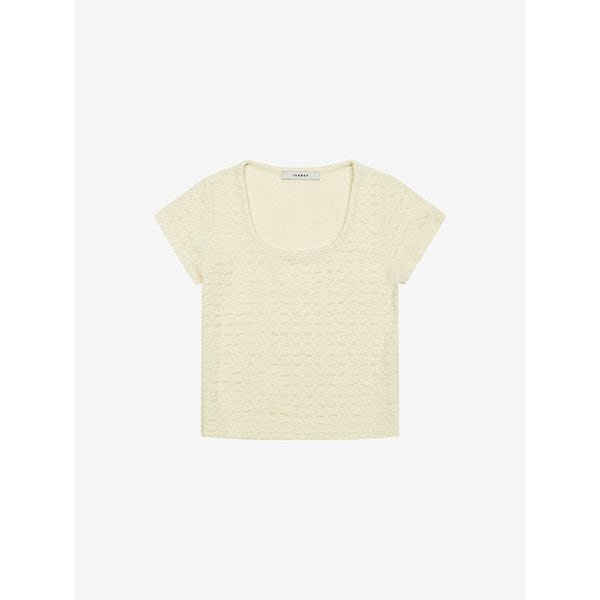 크링클 스퀘어넥 반팔 티셔츠 (VKIAG2855)