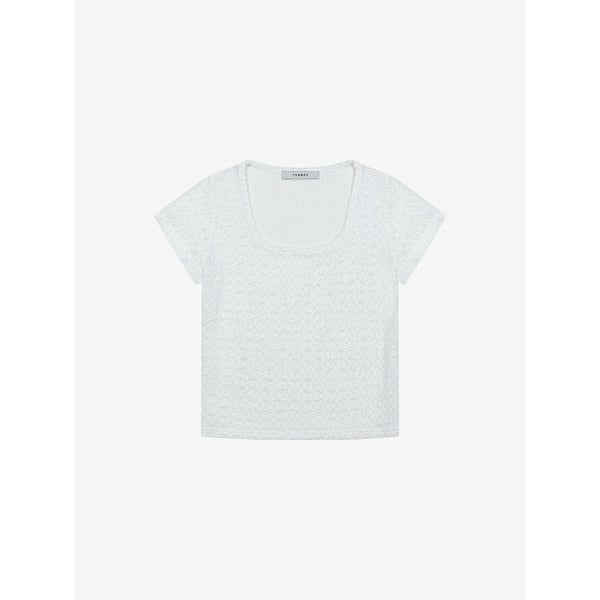 크링클 스퀘어넥 반팔 티셔츠 (VKIAG2855)