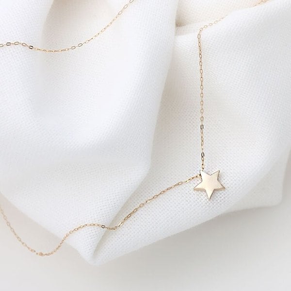 14K Gold 데일리 미니 별 심플 금 목걸이 45cm