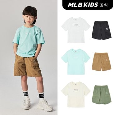 MLB키즈 (공식)24SS 아웃도어 반팔 티셔츠 세트 (3color)7AS1CP243