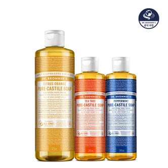 닥터브로너스 [총955ml+무료배송]닥터브로너스 퓨어 캐스틸 솝 475ml+240ml+240ml