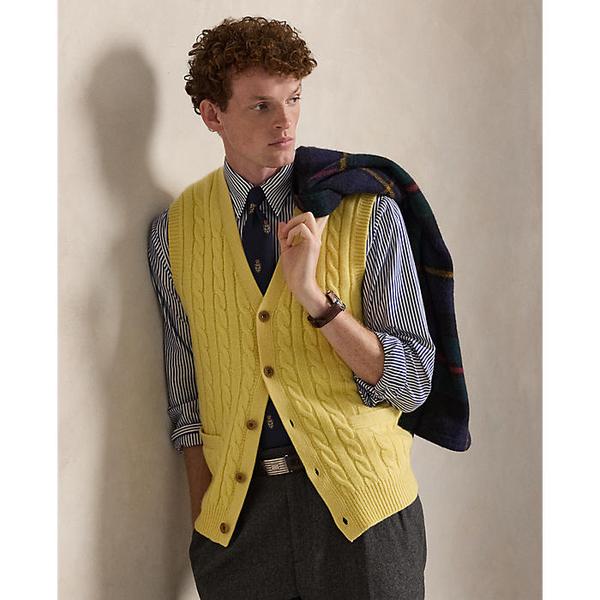 남성 케이블 니트 울 캐시미어 스웨터 베스트(MNPOSWE1CM20137700)