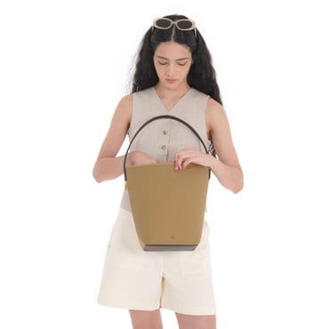 아떼바네사브루노 AABA5F220K2 [PANIER] 카키 캔버스 파니에 버킷백 L
