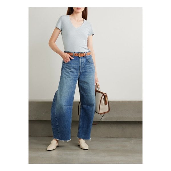 슬럽 코튼 저지 티셔츠 그레이 1647597359785124