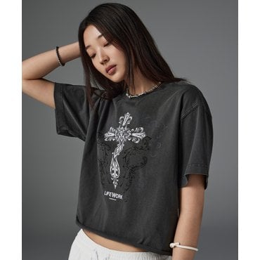 라이프워크 여성) 피그먼트 크롬 숏 반팔 티셔츠  LW252TS819