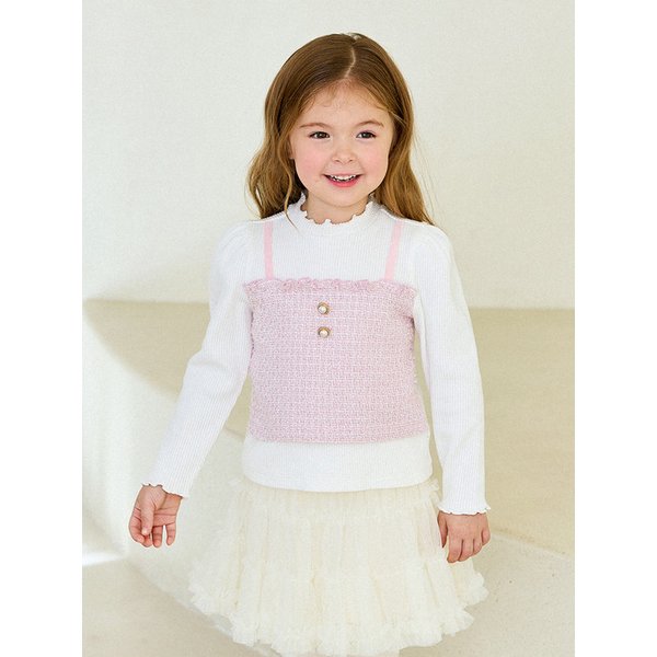 러블리진주트위드뷔스티에티셔츠