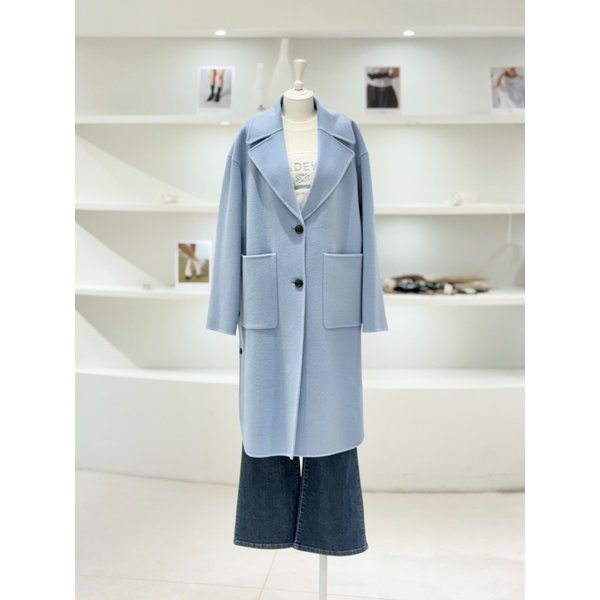 [여주점] 여성 와이드카라 캐시미어 블렌디 롱 코트 (L254PSH507)