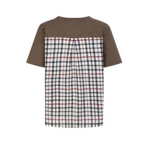[25SS] [스테디셀러] 멜란지 체크 백 반팔티셔츠 (BROWN) WNTS5B905W2