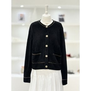[여주점] 여성 메탈 라인 벨벳 니트 가디건 (D244KSL036)
