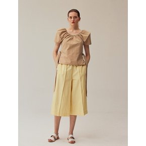 Front pintuck wide pants_summer yellow