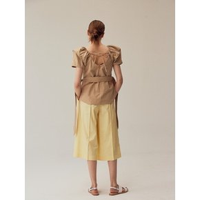 Front pintuck wide pants_summer yellow