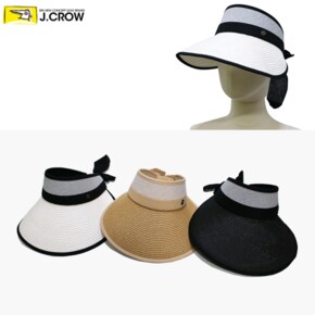 챙넓은 경쾌한 스트라이프 리본장식 지사 썬캡 (JCCS-SRP22C01)