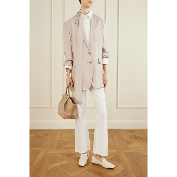 드멜리어 뉴욕 텍스처드 가죽 토트백 베이지 46376663162979971