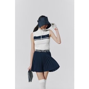 PATTERN RIBBON PLEATS SKIRT_A23BSK114