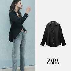 ZARA 자라 베이직 새틴 셔츠 블랙 8502580