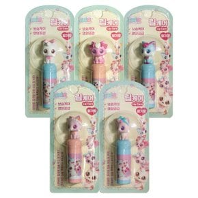 위시캣 립케어 딸기향 고양이 캐릭터 피규어 립밤 입술보습 3.8g  (1개 랜덤)
