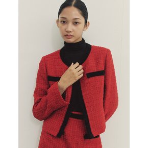 TWEED ANGORA POINT JACKET RED MBDFJK005RD