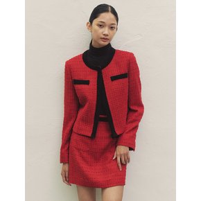 TWEED ANGORA POINT JACKET RED MBDFJK005RD