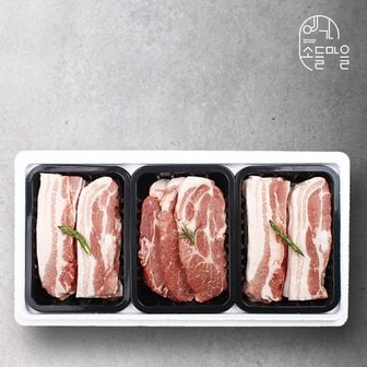 예가소들마을 [냉장][예가소들마을] 한돈 구이세트 6호 1.2kg (삼겹살2팩+목살/각 400g)