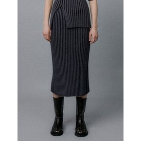 2-FACED KNIT SKIRT - MUD (BLACK)