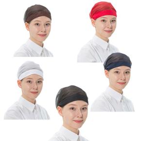 (5color)쿨스판전체매쉬망사두건 서빙모자 주방위생모자 식당 시원한 조리용두건