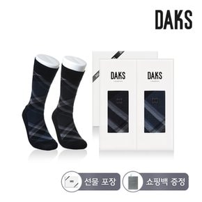 닥스양말 신사 면스판디자인 빅체크 2족세트 DK24306