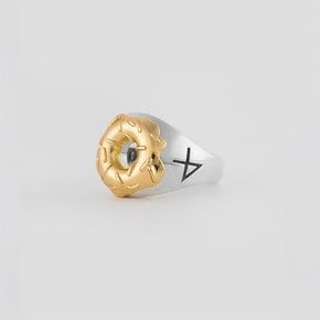 DONUT RNG SILVER92518K GOLD PLATED