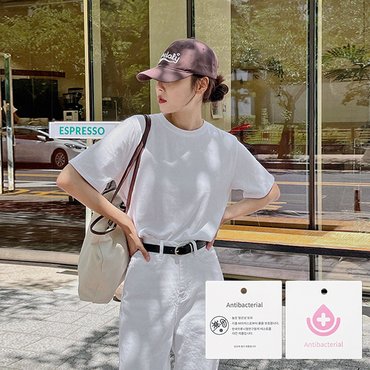 핫핑 탄탄코튼 반크롭 반팔티셔츠 H_TS0299