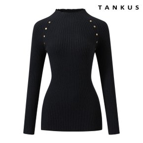 페이크 버튼 골지 반하이넥 니트 (TX4KP016L0)