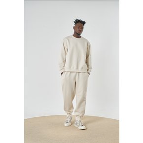 [UNISEX] COVER STITCH JOGGER PANTS [CREAM]