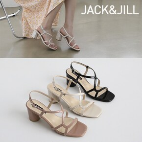 웨이브 스트랩 8각굽 샌들(JB2445)