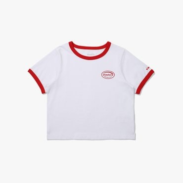 디아도라 [공식스토어] 위켄드 링거 반팔 티셔츠 우먼 WHITE