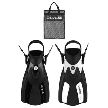 리브블루 스노클링 오리발 숏핀 LIVF-0012 메쉬 가방