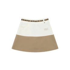 [온오프골프웨어] 여성 밑단 저지 배색 플레어 큐롯 OF4013LA_BEIGE