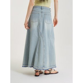 샌드 워싱 딥 슬릿 데님 스커트_SAND WASHING DEEP SLIT DENIM SKIRT