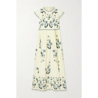 씨뉴욕 아우드라 자수 코튼 미디 원피스 46376663163017759