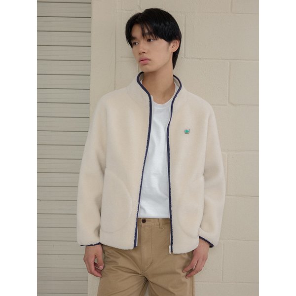 맨즈 리얼 양털 플리스 집업 [아이보리]