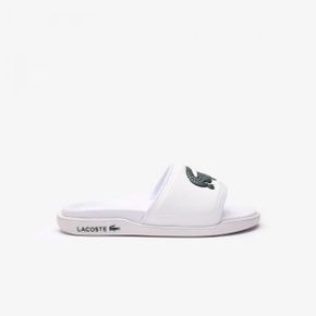 라코스테 남자 슬리퍼 DUALISTE 로고 스트라이프 - WHITE/DARK GREEN 8598637