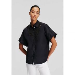 4658749 KARL LAGERFELD EMBROIDERED - Button-down blouse black 78408369