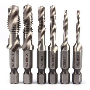 영국 블랙앤데커 드릴세트 6 PCS HSS Tap Drill Bit Set 2 in 1 Combination Drills and Taps M3