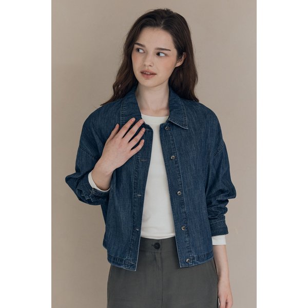 [여주점] 올앤선드리 오버사이즈 크롭 데님 자켓 A5F7J151