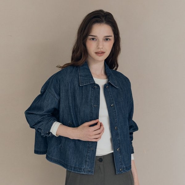 [여주점] 올앤선드리 오버사이즈 크롭 데님 자켓 A5F7J151