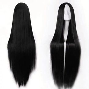 검은색 YLQMLYLE 긴 생머리 가발 70cm G