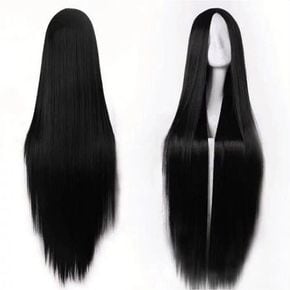 검은색 YLQMLYLE 긴 생머리 가발 70cm G