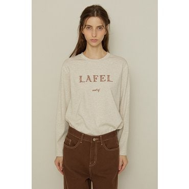 LAFEL 라펠소로브 로고 자수 슬리브 탑 LNFT336