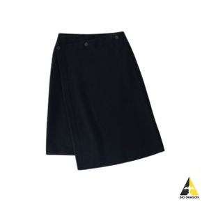 스튜디오 니콜슨 CHILKA 3 BUTTON WRAP SKIRT DARKEST NAVY (1298) (실카 버튼