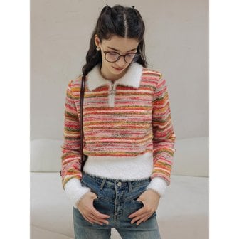 던드롭 DD_Rainbow striped knitted sweater