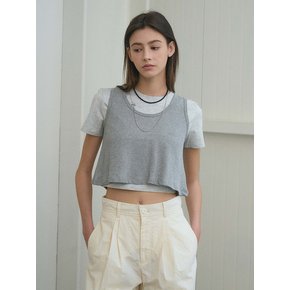 Spandex Cropped T-shirt (3Colors)