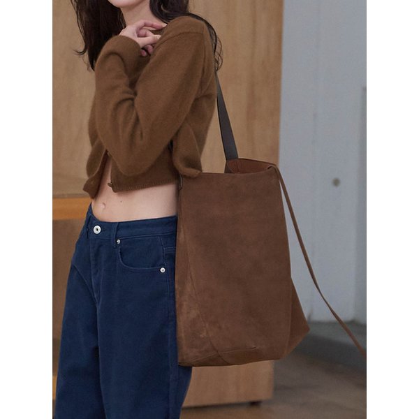 리얼레더 스웨이드 버킷백 (Brown)