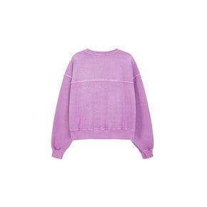 Heavy Pigment Lettering Sweatshirt - light purple